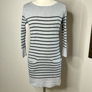 Rag & Bone knit Dress Gray Stipe dress with Pockets Size Medium